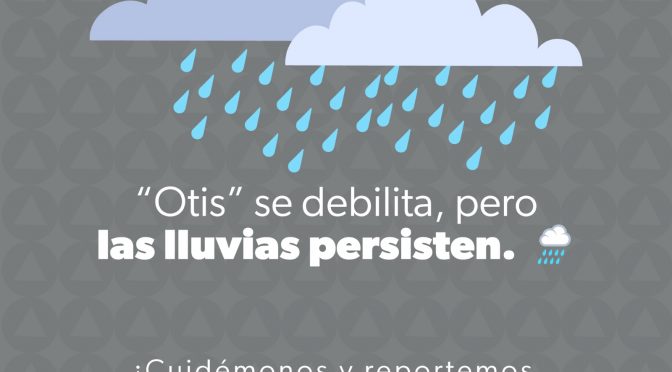Michoacán, no afectado por Otis;  Se registran lluvias ligeras: PC